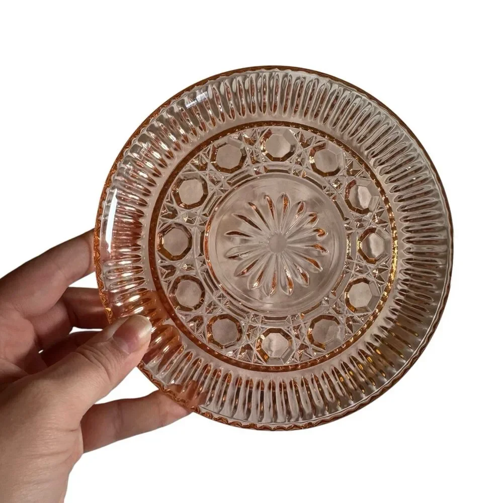 Anchor Hocking Pink Depression‎ Glass 6.5” Bread Butter Salad Plate